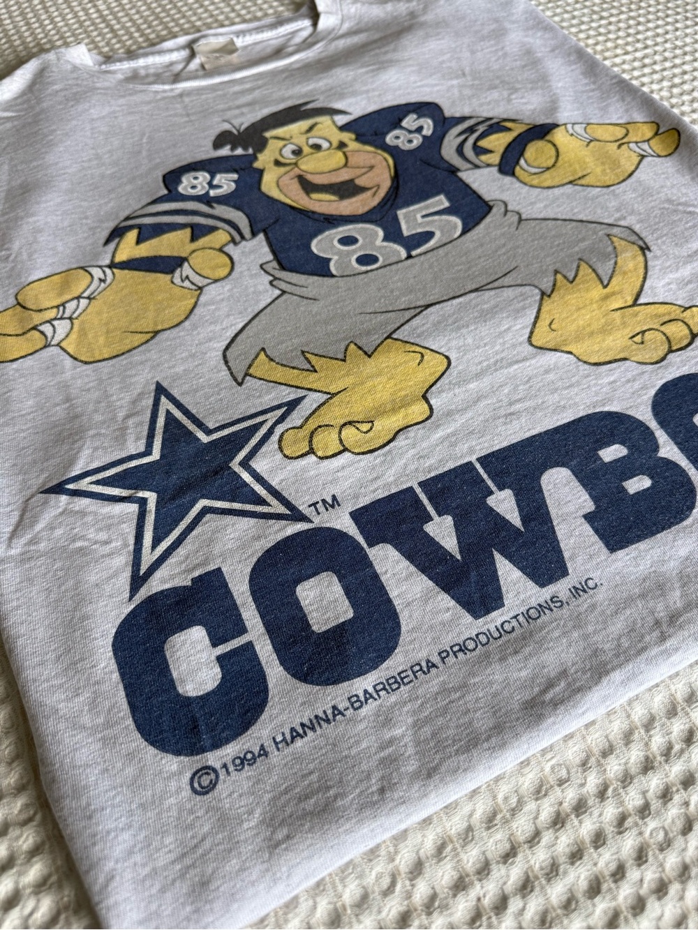 Rare vintage 1994 Flintstones Dallas Cowboys NFL Graphic T-Shirt single stitch - Picture 5 of 9